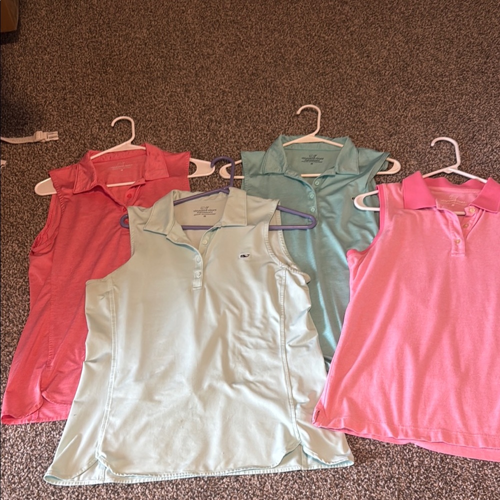 Vineyard vines collared shirts.